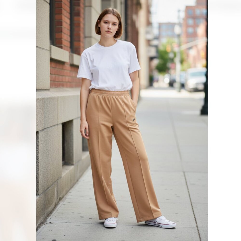 NWT NIKE Trend Woven Mid Rise Pants - Women's XL Pull On Wide Leg Relax Fit